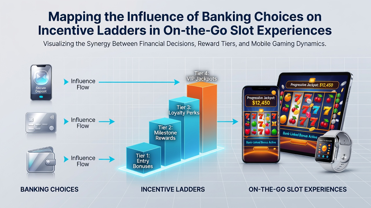 Diagram illustrating connections between various banking methods and mobile slot incentive progression charts